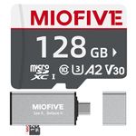 Miofive microSDXC Memory Card - Ultimate Micro SD Card with USB 3.0 Type-C Card Reader 170MB/s, C10, U3, A2, V30, 4K for Dash Cams, Android Smartphones, Tablets, and Gaming devices (128GB)