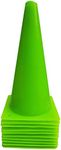 WOWGEEK 12 inch Plastic Sport Training Traffic Cone Traffic Safety Cones Sign Sport Soccer Football Training Cone Small 12" (Set of 10) Sports Outdoor Indoor Marker Activity Agility (Green)