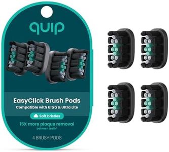 quip Ultra and Ultra Lite EasyClick Brush Pod Refill Heads, Black, 4 Pack