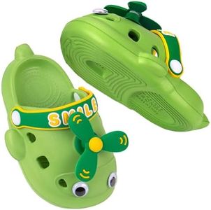 Charrosrt Toddler Sandals Girl Boy Siez 8 Little Kid Water Clogs Shoes Green Closed Toe Slip on Garden Shoes Wide Toe Box Cute Non-Slip Lightweight Summer Indoor Outdoor Beach Sandals Slipper Slides.