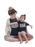 Rule Maker Rule Breaker Adult Parent Child Sibling Matching T-Shirt Father Son Mum Daughter Family Shirts Baby Toddler Kids