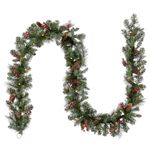 National Tree 9 Foot by 10 Inch Crestwood Spruce Garland with 50 Warm White Battery Operated LED Lights (CW7-306-9A-B1)