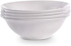 White Serving Bowls - Set of 4 | Serving Dishes | Pasta Bowls | Italian Dinnerware | Porcelain Tableware | For Ramens, Salads, Soups and Noodles | M&W