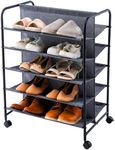 UMILS Shoe Rack with Wheels, Double