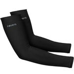 FOVERA UV Sun Protection Arm Sleeves for Men & Women – UPF 50+ Cooling Hand Cover for Biking, Cricket, Driving & Cycling – Seamless Compression Tattoo Cover & Tan Protection Guard (Black, 1 Pair)
