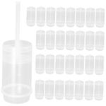 Garneck 30pcs Cake Pusher Plastic Cake Holders Cake Tube Jelly Containers Creative Cake Holders DIY Cake Molds Push up Cake Holder Cake Push Pops Push Cake Holder Cake Push Containers