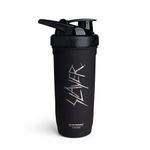 Smartshake Rockband Reforce Stainless Steel Protein Shaker Bottle 700 ml | 23.5 oz - Leakproof Screw-on Lid - BPA Free - Non Insulated – Unisex - Slayer, Scratchy Logo on Bottle