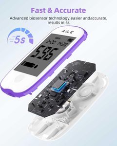 AILE Blood Glucose Test Kit – Meter, 50 Test Strips, 50 Lancets, Home Use