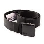 TACTIK Money Belt with Secret Compartment, Travel Belt with Money Hideaway (Black)