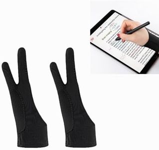 Artist Drawing Gloves, 2 Pack Two-Finger Anti-fouling Drawing Gloves Graphic Drawing Tablet Glove Artist Art Gloves for Left and Right Hand Medium