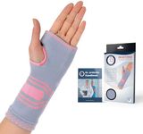 Dr. Arthritis Doctor Developed Wrist & Hand Compression Sleeve/Support/Brace, Palm Protector with Gel Pad, Optimum comfort for Carpal Tunnel, RSI & More Pink/Grey, Large