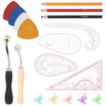 Mardatt 33Pcs Metric Sewing Ruler Set Including Curve Pattern Making Ruler Tracing Wheel Triangle Tailors Chalk Sewing Clips Sewing Marker Pencils for Beginners Tailors Designers