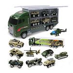 Jenilily Military Truck Toy Mini Army Vehicle Models Cars Helicopter Tank Jeep Toy for Kids Toddlers Boys 3 4 5 Years Old