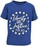 Boys 4th of July Shirt Kids Patriotic Shirt for Fourth of July (8, Liberty & Justice) Blue