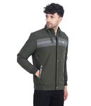 Dollar Jacket For Men Casual Zipper Bomber For Winter In Olive Green