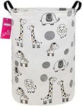 INGHUA Laundry Hamper Large Canvas Fabric Lightweight Storage Basket/Toy Organizer/Dirty Clothes Collapsible Waterproof for College Dorms, Boys and Girls Bedroom,Bathroom (Animals)