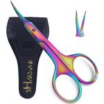 Harams® Cuticle Scissors Extra Fine Curved Multipurpose Little Beauty Scissors for Manicure Pedicure, Eyebrows, Eyelash, Nose, Beard, Mustache, Hair Trimming | Grooming Shears for Men and Women