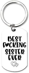 Funny Sister Gifts from Sister Best Fucking Sister Ever Keychain for Big Sister Graduation Wedding Gifts for Women Girls Little Sister Christmas Birthday Present from Brother Sister