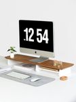 carpentray Store 110cm Long Wooden Monitor Stand with Storage Shelf Organizer for Desk, Tables, Office, Home, Studio, Study Table | Desktop Ergonomic Monitor Stand Riser (110cm Long)