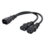 Chenyang Single C14 to Dual 5-15R C13 Short Power Y Type Splitter Adapter Cable Cord 1 to 2