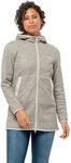 Jack Wolfskin Women's Fir Track Coat W Fleece Jacket, Cotton White, M