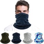 Multifunctional Headwear 4 Pcs Snoods for Men Face Covering Headband Scarf Neck Gaiter Bandana Face Mask for Men &Women Windproof Sports Outdoor Scarf for Fishing Cycling