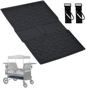 All Weather Mat for Wrangler Deluxe 4 Seater Stroller Wagon,Myvikcar Insert Floor Protect Pad 31.5x22'' (Black)