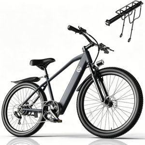 Electric Bikes for Adults, 26" Electric Mountain Bike with 36V 10.4AH Battery, 65Nm 250W Motor, LCD Display, 3 Riding Mode, E-Bike with 7 Speed Gear, Mileage up to 50-60KM, Disc Brake, Max Load 150kg
