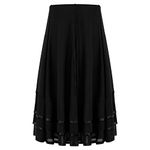 JEATHA Girl's Casual Pleated Maxi Skirt Youth Elastic High Waist Skater A-Line Long Skirts Summer Daily Wear Black 12 Years