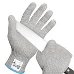 Schwer Level A9/F Cut Protection Gloves, Ultimate Cut Protection According to the Highest US and European Standards, for Cutting Meat (M, Grey, 2 Pairs)