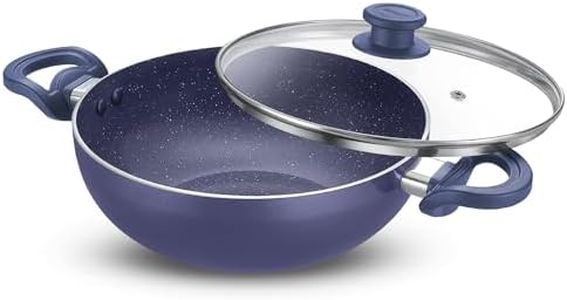 Prestige Ceraglide Ceramic Coated 5 Liters(30Cm) Non-Stick Kadai with Glass Lid| Consumes Less Oil|Even Heating|Stain-Resistant|Gas & Induction Compatible|No Harmful Chemicals
