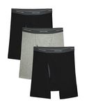 Fruit of the Loom mens Coolzone (Regular & Big Men) Boxer Briefs, Big Man - 3 pack Black Grey, XX-Large Big US