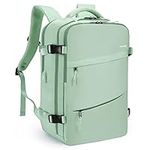 HOMIEE Travel Laptop Backpack, Flight Approved Carry-On 15,6" Laptop Backpack, Travel Luggage Backpack with Charging Port, Green