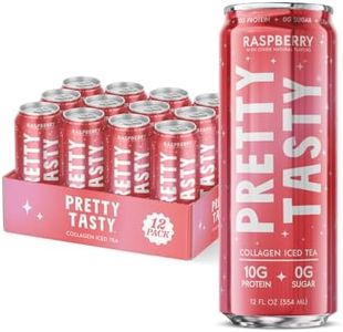 Pretty Tasty Raspberry Black Collagen Iced Tea 12-Pack – Ready-to-Drink Iced Tea with 10g Collagen Peptides per Can – Beauty & Wellness Beverage