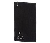 Varsany Personalised Golf Hole Golf Towel – Embroidery and Clip 100% Ringspun Cotton Golf Accessories - Dad Golf Gift - Fathers Day Golf Gift