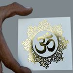 Om Sticker for Car Bike Motorcycle auto Laptop Fridge Home Religious Pooja mandir Metal Golden 9 * 9 * 01cm