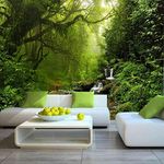 Fantasy Forest Nature 3D Wallpaper Mural, Tropical Jungle Landscape Large Custom Mural, Waterproof HD Photos Art Modern Space Design for Bedroom Living Room Study98"（W） x 78"（H）