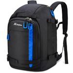 MoopGou Ski Boot Bag, 50L Waterproof Ski Boot Travel Backpack for Ski Boots, Ski Helmet, Goggles, Gloves, Apparel & Skiing Gear Accessories, Ski Boot Backpack for Men,Women and Youth (Blue)