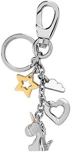 Navaris Llavero de Unicornio con Estrella Nube y corazón - Llaveros de Metal con mosquetón para Llaves de casa y Coche - Cadena metálica Decorativa