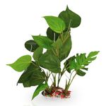 SunGrow Plastic Leaf Plant, Heavy-Duty Ceramic Base, Hiding Spot for Fish, Betta, Angelfish, Goldfish, Frog, Python, Reptiles, Amphibians (25.5 cm, 1 Count)