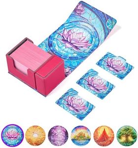 Arcane Fortress Card Deck Box For MTG Commander, Fits 100 Double-Sleeved Cards, Premium Leather, TCG Deck Box For Magic EDH, Magnetic Case with 3 Dividers & Dice Storage Box (Blossom Grace)