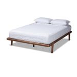 Baxton Studio Kaia Mid-Century Wood Full Platform Bed in Walnut Brown