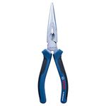 Bosch Professional 1600A01TH8 200mm Needle Nose Pliers (Straight, Chrome Vanadium Steel, Rubberised Grip), Blue