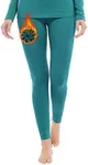 MANCYFIT Thermal Pants for Women Fleece Lined Leggings Underwear Soft Bottoms Teal XXX-Large