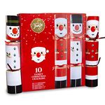 10 x Santa And Snowman Christmas Crackers - Christmas Party Hats And Crackers - Eco Friendly - Christmas Crackers - Party Hats - Includes Bangers Snaps - Christmas Decorations