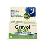 Gravol Ginger Nighttime Tablets, Nausea & Sleeplessness Relief, With 20 mg Organic Ginger Extract & 3 mg Melatonin, 16 tablets