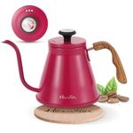 Gooseneck Kettle, Harriet 37oz Pour Over Kettle with Thermometer, Coffee Kettle for Stovetop, Stainless Steel Kettle with 3-Layer Base, Anti-Hot Handle, for Drip Coffee & Tea