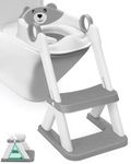 FAYOGOO Potty Training Toddler Toilet Seat Upgrade 2 in 1 Foldable Step Stool for Kids Boys Girls Adjustable Safe Siege Toilette Enfant Baby Potty Portable for Elongated Round Toilet