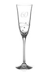 DIAMANTE Swarovski 60th Birthday Champagne Glass – Single Crystal Champagne Flute with a Hand Etched “60” - Embellished with Swarovski Crystals