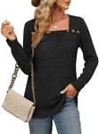 Aokosor Long Sleeve Tops Women Squa